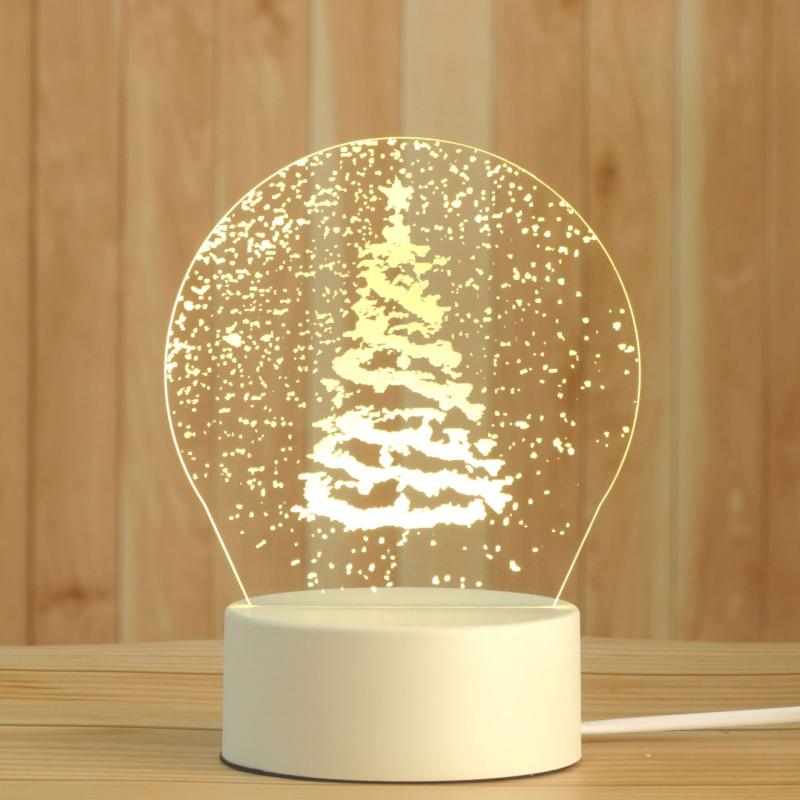 Love Pattern Acrylic 3D Night Light Pattern Acrylic LED Night Light Various Styles Bedroom Mild Light: christmas tree