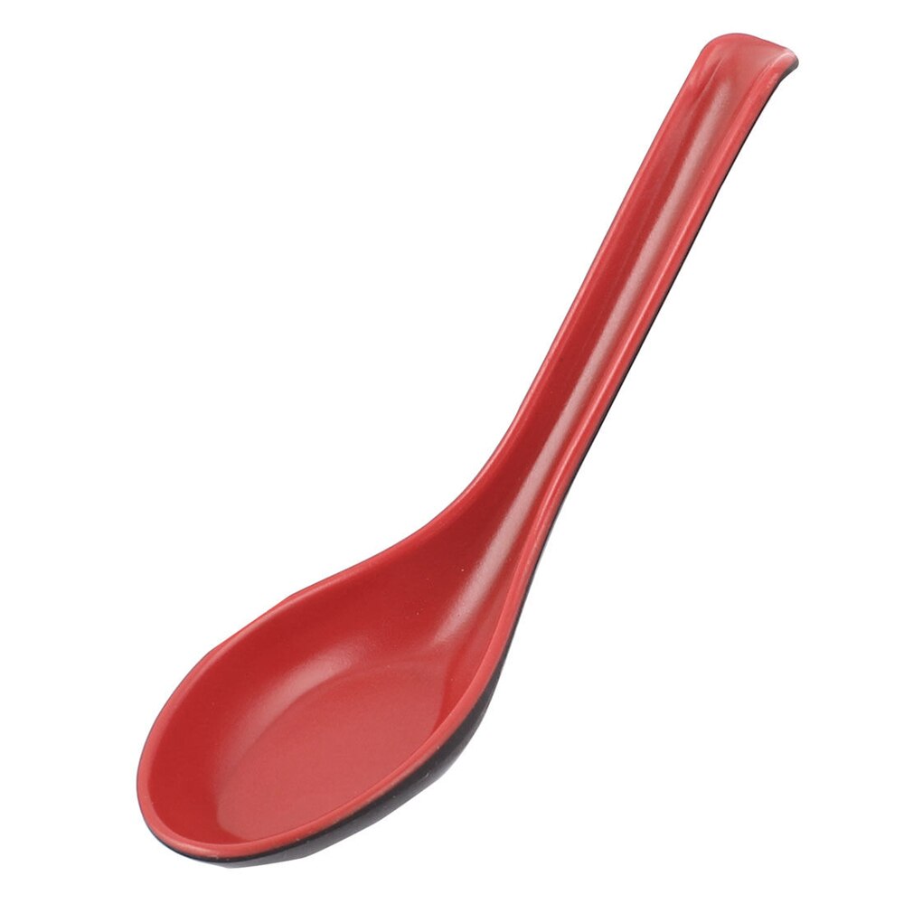 Cuchara roja y negra, vajilla para el hogar, recipiente de plástico japonés, cucharas de sopa para Avena, utensilios y accesorios de cocina, herramienta Bicolor