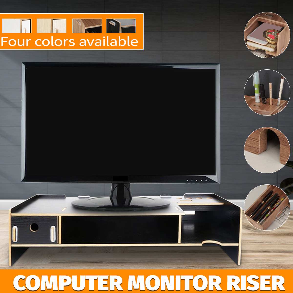 Bureau d'ordinateur portable Riser organisateur support de stockage étagère de stockage ordinateur moniteur Riser support clavier bureau Organe en bois moniteur support