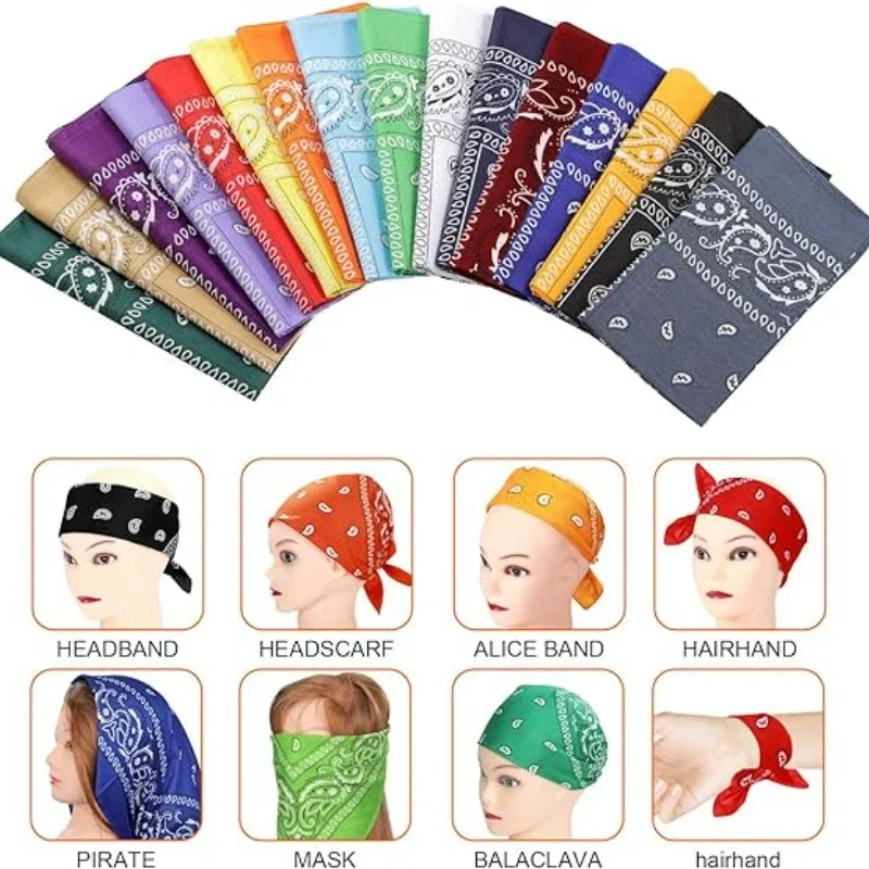 Bohemien drucken Bandana Paisley aufbringen Stirnbänder Hiphop Kopftuch draussen unisex Stirnband Handgelenkbandagen Gesichtsmaske Taschentuch