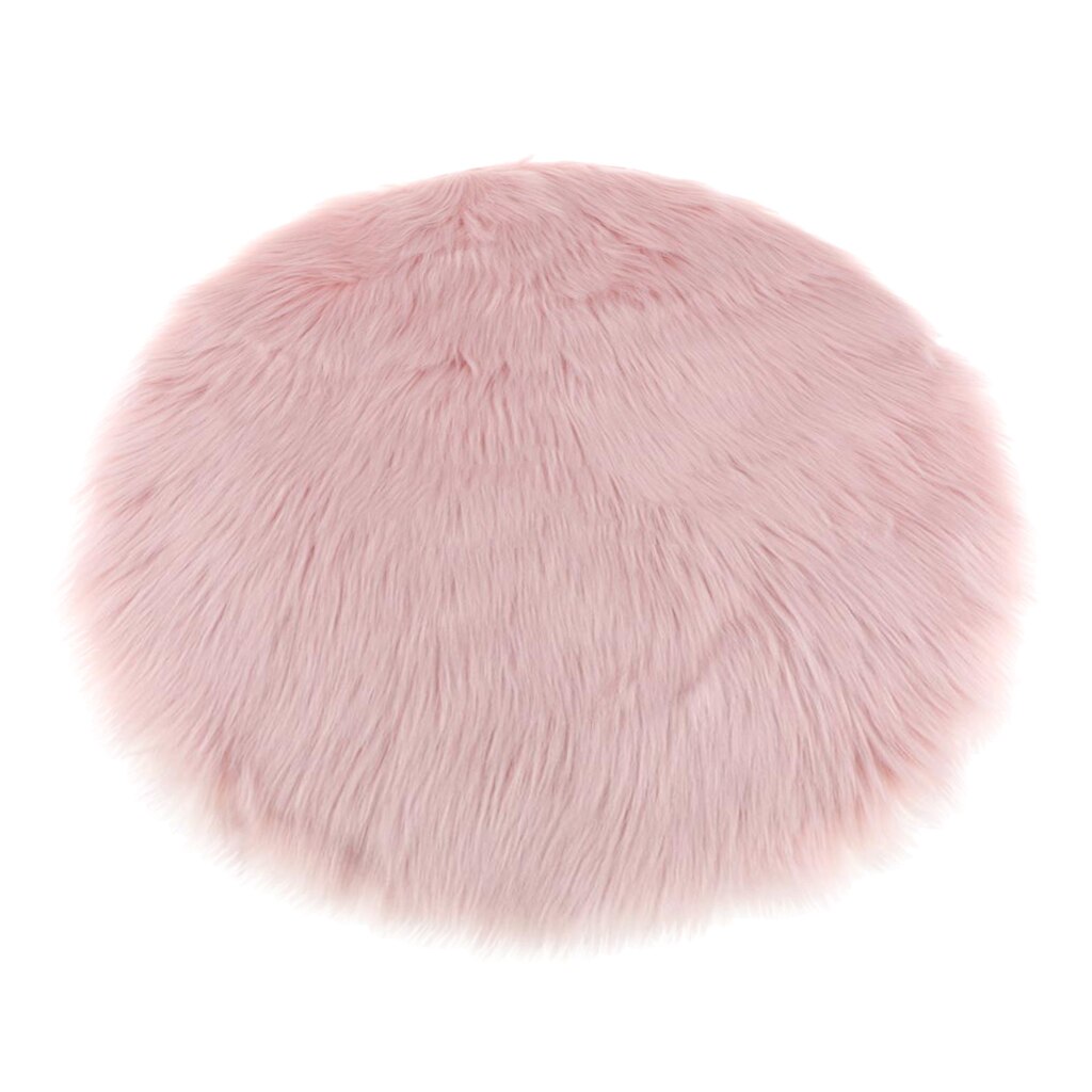 Luxe Faux Fur Schapenvacht Tapijt, Ronde Met Dikke Stapel, Machine Wasbaar, Soft & Stijlvolle Home Decor: light Pink