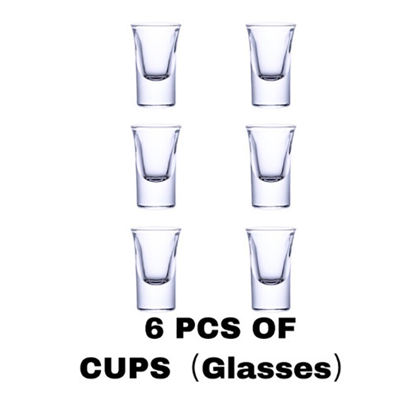 6 Shot verre distributeur support transporteur fête cadeaux jeux à boire  verres à liqueur obtenir Caddy liqueur distributeur Bar accessoires - Type  6pcs Glass cup