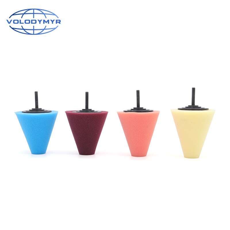Almohadilla pulidora en forma de cono, almohadillas de pulido de 3 pulgadas para piezas irregulares, funciona con pulidor de cera, taladro eléctrico, esponja de pulido de coche
