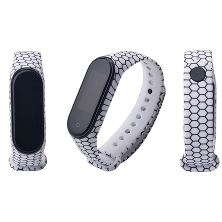 Correa de silicona para Xiaomi Mi band 3 y 4, Correa Universal de silicona con estampado de dibujos animados para pulsera inteligente Mi Band 3 y Mi band 4: Football pattern