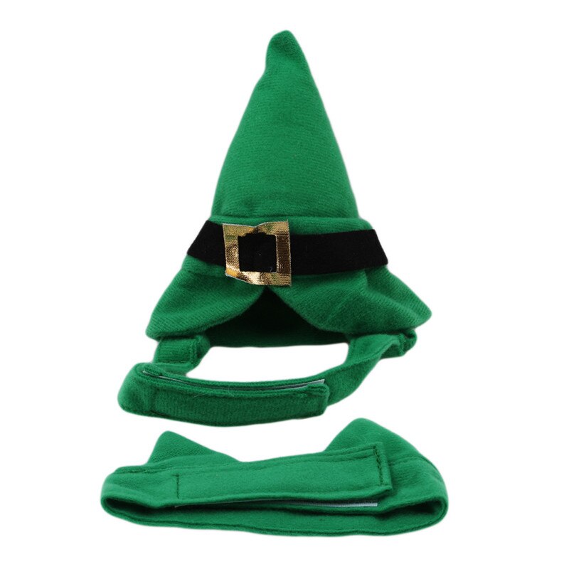 Vestido de para perros y gatos, conjunto de corbata para disfraz, Navidad, Halloween, vestido, gorras, Collar para perros, gatos verdes, accesorios de ropa para mascotas