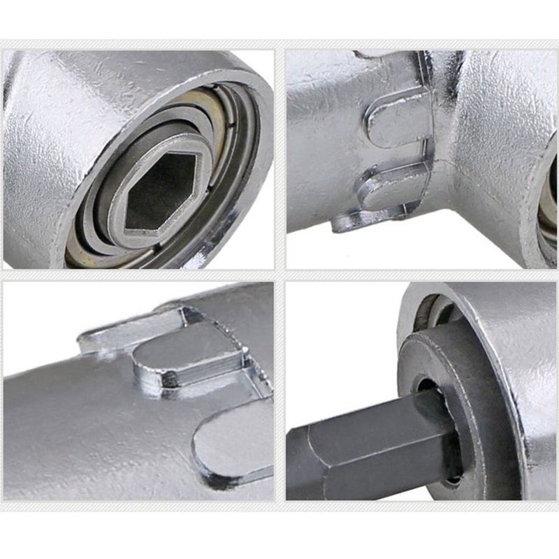 Taladro de ángulo recto de 2 piezas, controlador de ángulo recto multifunción de 105 grados con adaptador de soporte de destornillador de 1/4 pulgadas, broca hexagonal