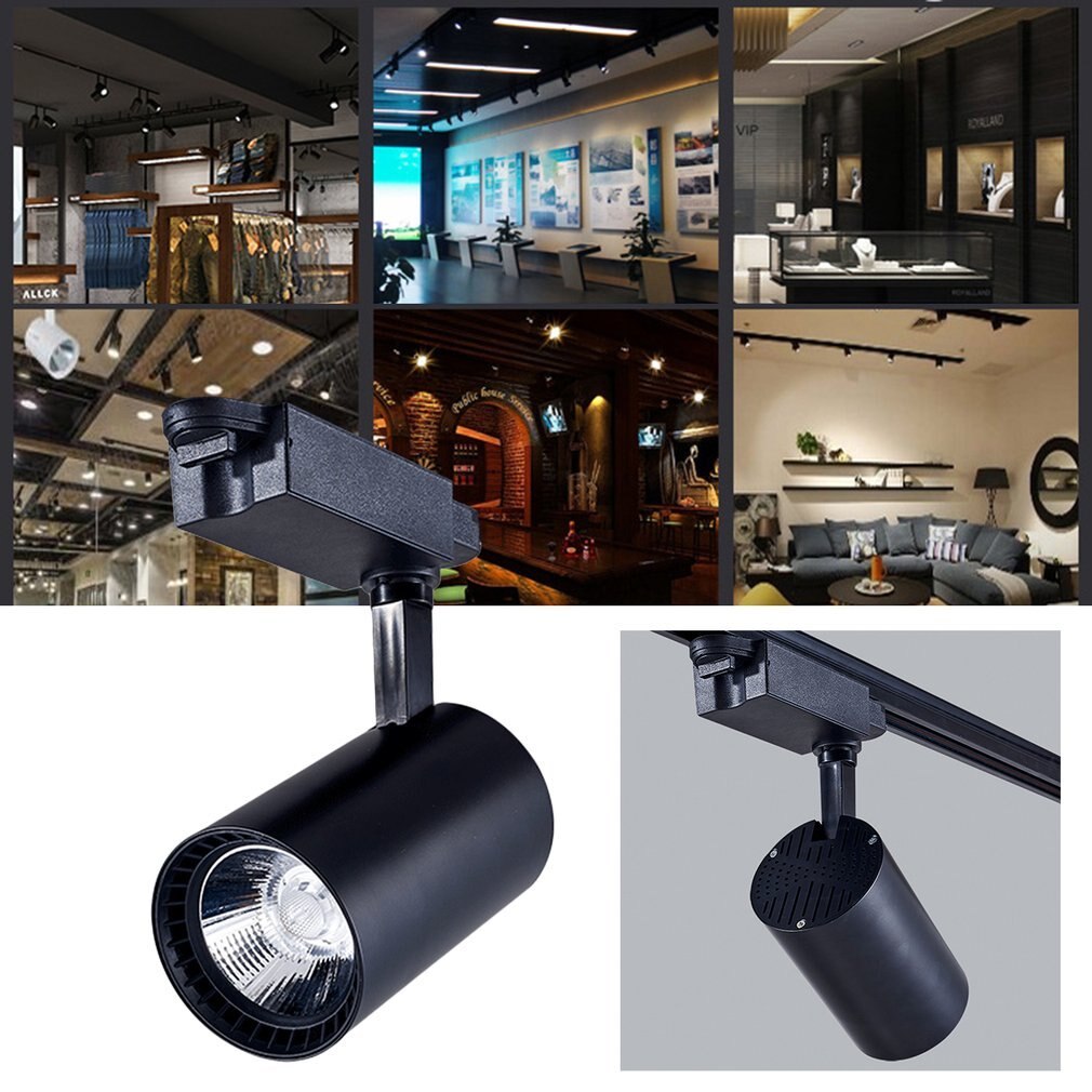Icoco 10w cob led sporlys klesbutikk taklampe åpen montert skinnespottlys super lyst justerbar vinkel ned lampe