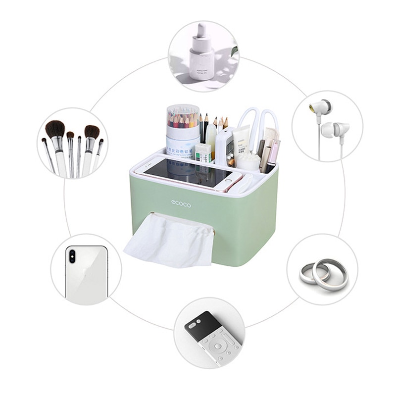 Tissue Box Cover Plastic Napkin Holder Double Storage Bathroom Living Room Paper Holder Office Waterproof Tissue Dispenser