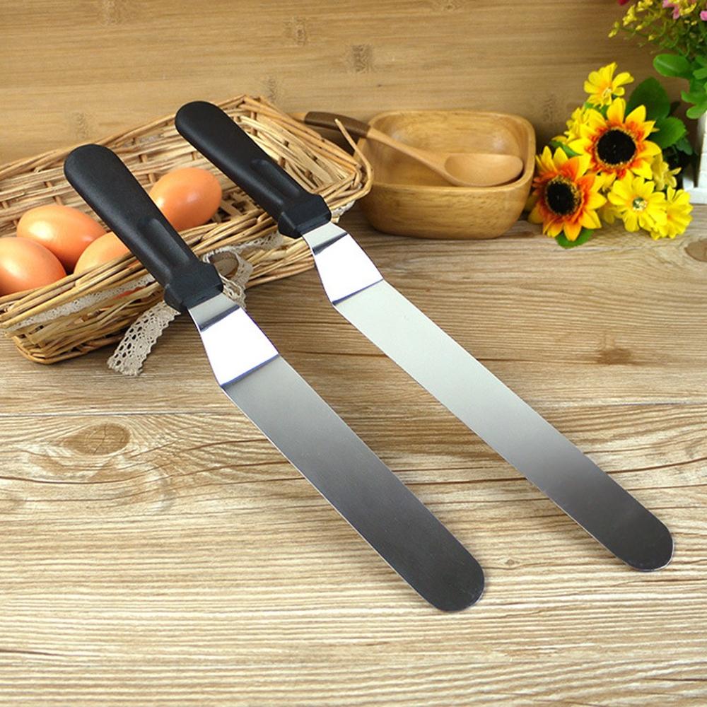 Paleta de espátula angular con manivela, cuchillo, pasteles, azúcar glaseado, decoración de pasteles, acero inoxidable, herramientas de cocina, A40