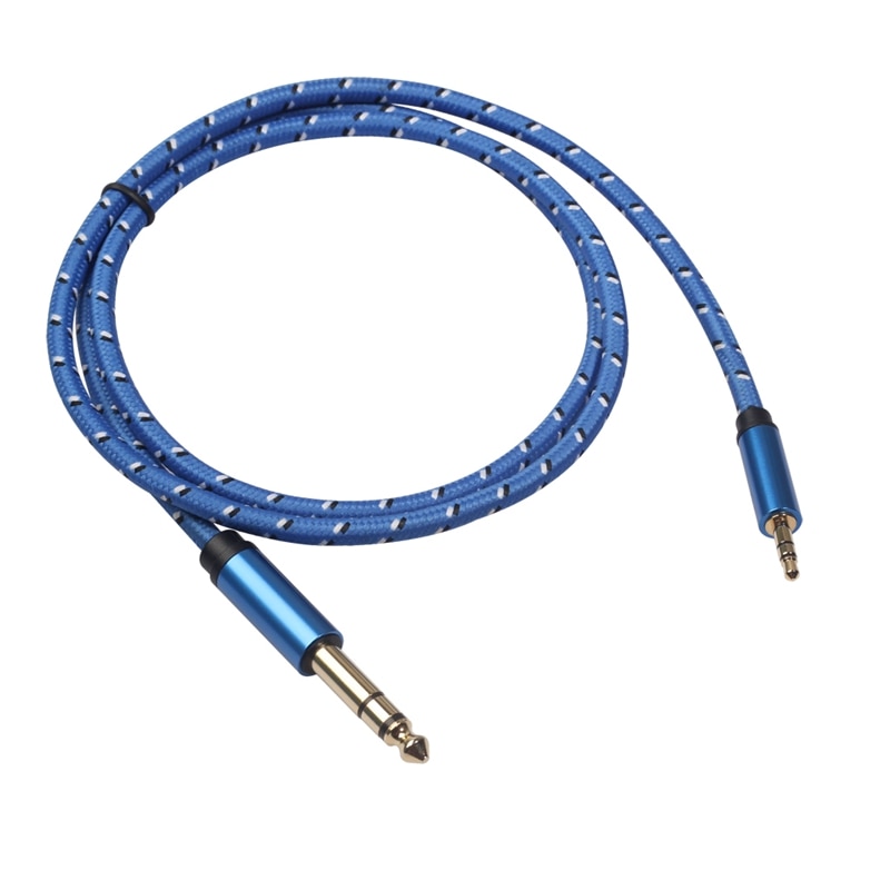 Aux Kabel 3.5Mm Naar 6.35Mm O Kabel Jack 3.5-6.35 Male Naar Male Aux Koord Voor Gitaar mixer Versterker Cd-speler Speaker: Default Title