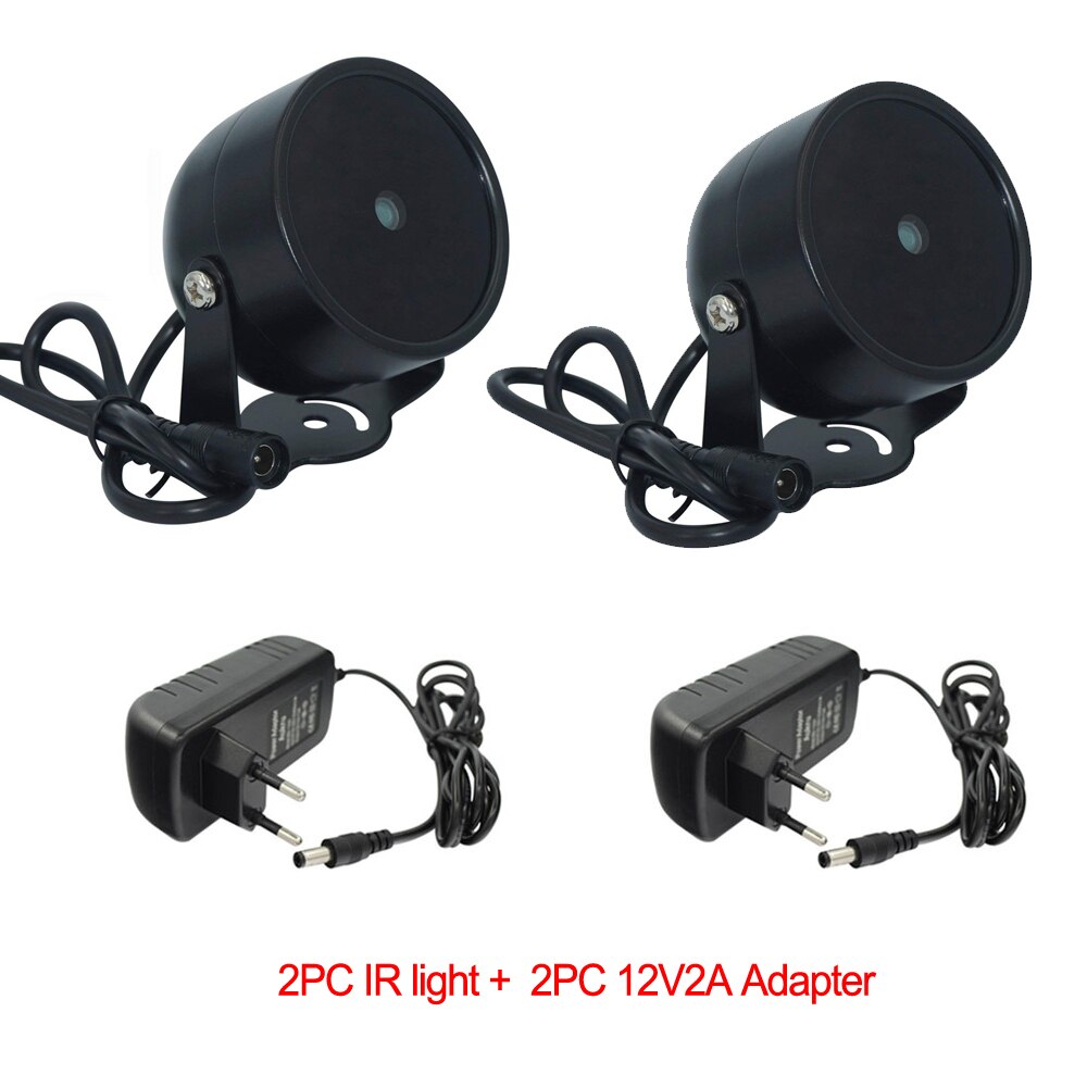 4IR LED High Power Light Infrared Illuminator IR Night Vision For CCTV Security Cameras Fill Lighting Metal Gray Dome Waterproof: Led4-B-12V2A-2pc