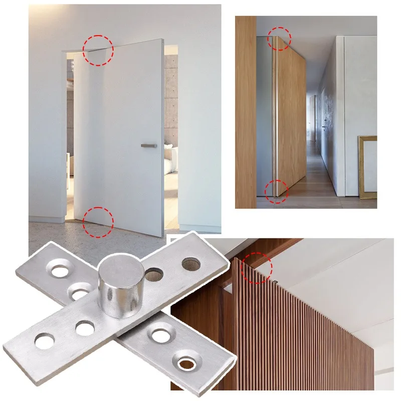 5/1 PC Rvs Pivot Scharnieren 360 Graden Roterende Scharnier Sluiting Garderobe Kastdeur Verborgen Scharnieren Meubelbeslag