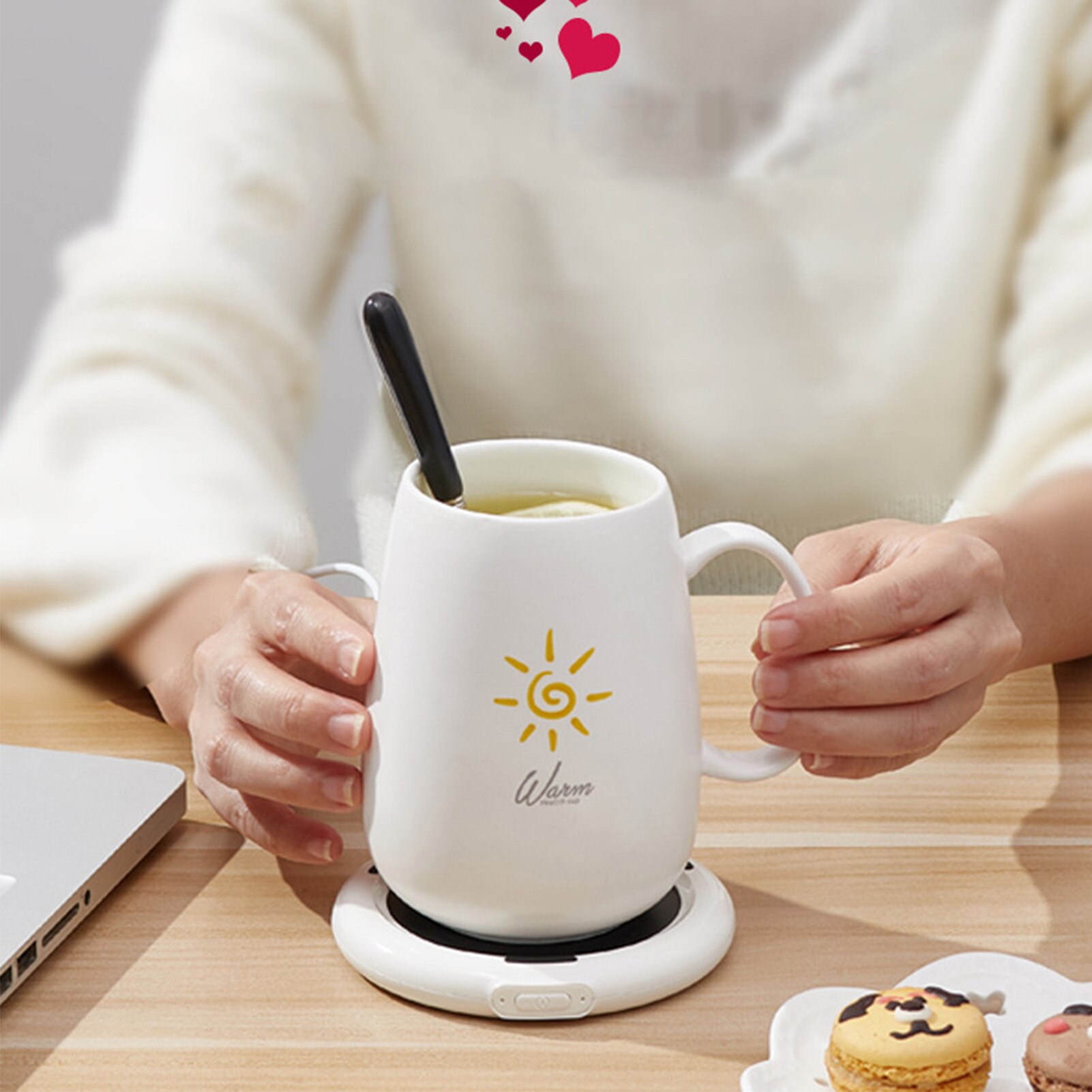 USB Heated Coaster 55 degree Coffee Mug Warmer Tea Cup USB Heated Coaster Drink Warmer Plate