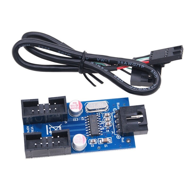 -9Pin USB Header Extension Kabel Karte Desktop 9-Pin USB HUB USB 2,0 9 Pin Stecker Adapter: 2.5cm