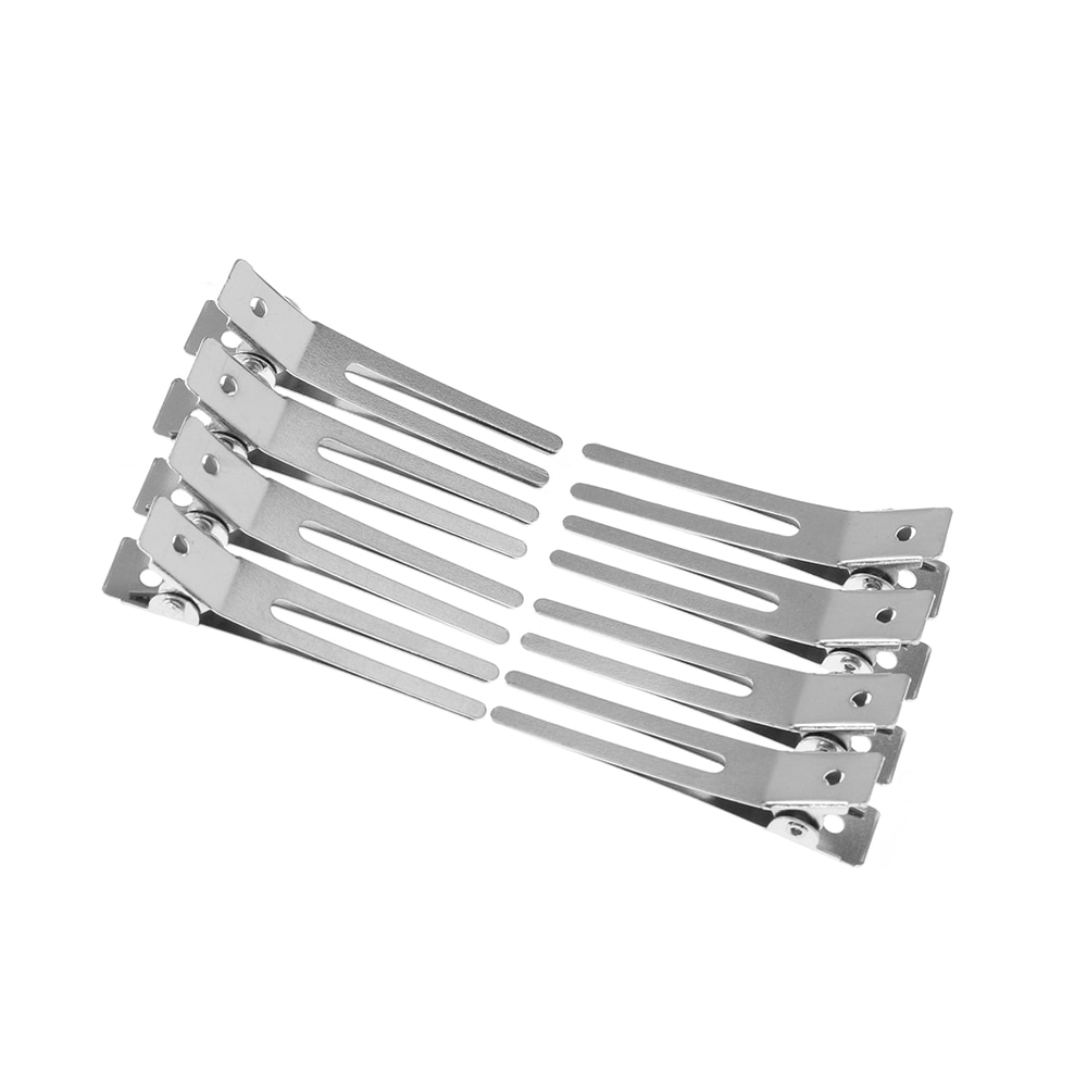 20Pcs Stainless Steel Prong Hair Clips Hairdressing Double Hole Pin Barrettes Curl Setting Section Clips Hair Accessories