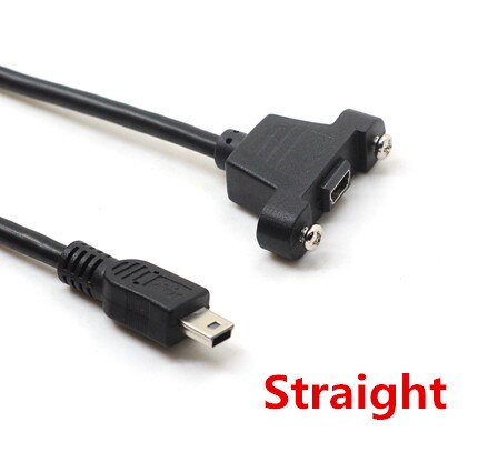Mini Usb Up Down Links Haaks Elleboog Mini Usb B 5pin 2.0 Man-vrouw Verlengkabel 30 Cm 50 Cm Met Panel Mount Gat: Straight