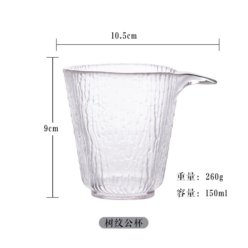 The tree pattern glass tea cup lead-free crystal glass fair cup with gold cover tea set: B1