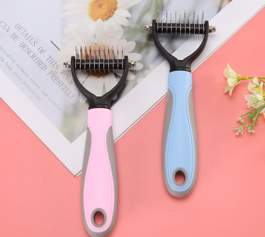 Cepillo cortanudos para mascota, peine para quitar nudos para perro y gato, herramienta de aseo para mascotas, ideal para animales de pelo largo y rizado