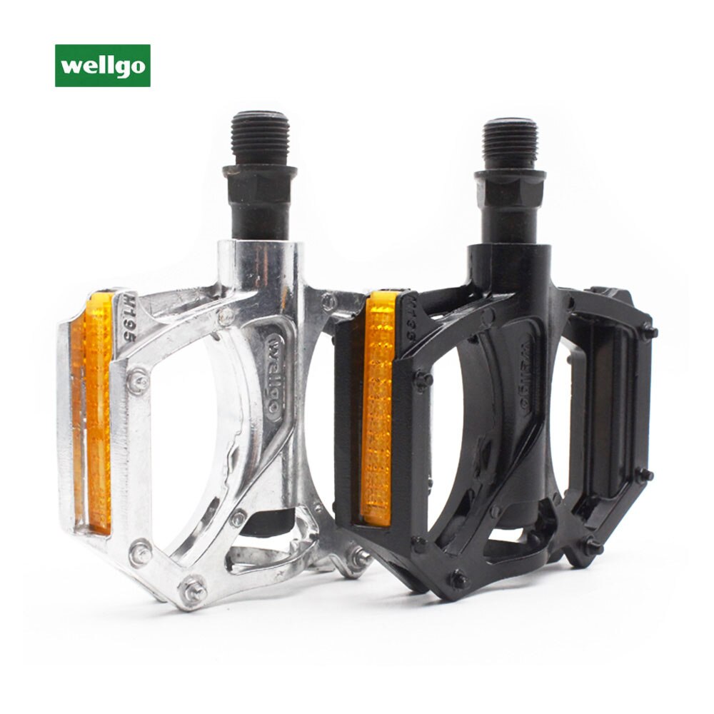 WELLGO Pedal M195 Aluminum Alloy MTB Bike Pedals 2DU Bearing Ultralight Pedal Mountain Bicycle Parts With Reflector