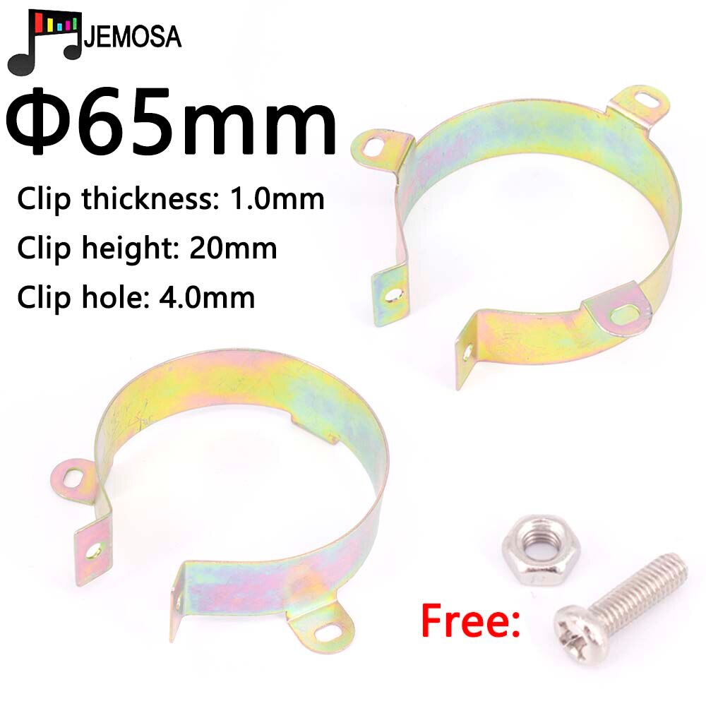 5PCS Duurzaam Condensator Bracket Klem Houder Clap 30mm 35mm 40mm 50mm 65mm 75mm 90mm Montage Clip Oppervlak plating zink: 65mm