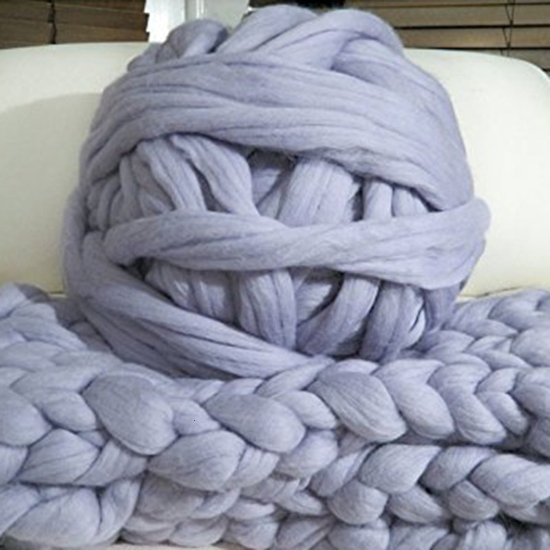 1000g/ kugle super tyk naturlig uld chunky garn filt uld roving garn til spinding hånd strikning spin garn gør-det-selv tæppe levering