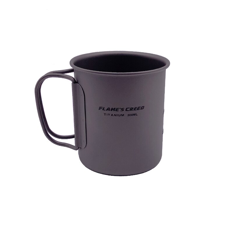 FLAME'S CREED-tazón de titanio 3 en 1 para acampada, tazón ligero para exteriores, senderismo, Camping, 300ML, 450ML: CUP300ML