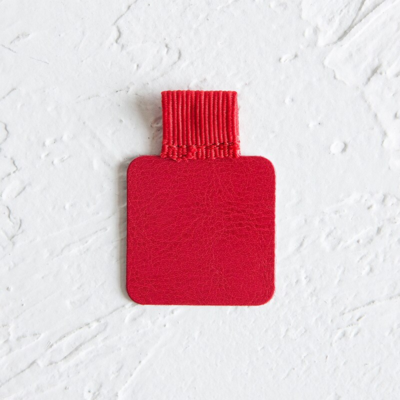 1Pcs Leather Pen Holder,Self-Adhesive Pen Clips,Pencil Elastic Loop For Notebooks Journals: Square red