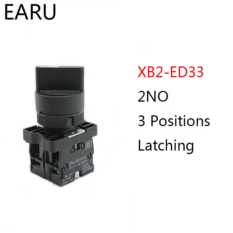 XB2-ED21 XB2-ED25 XB2-ED33 XB2-ED53 2/3 Positie 1NO/1NC 1NO/2NO Vergrendeling Self-Lock Kortstondige Selector Rotary Push knop Schakelaar: ED33