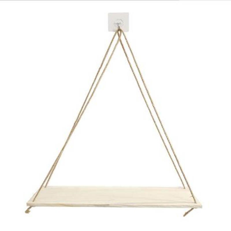 Columpio de madera de primera para colgar, estante flotante montado en la pared, maceta para plantas, decoración interior y exterior, Simple, 1 unidad: Large 45x14cm / 1PC Light colour
