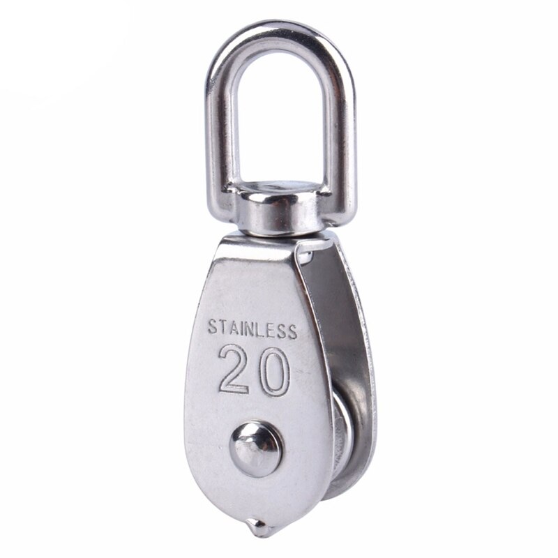 Stålwire remskive rustfrit stål  m20 heavy duty stål single hjul drejelig løfte reb remskiveblok til wiretov