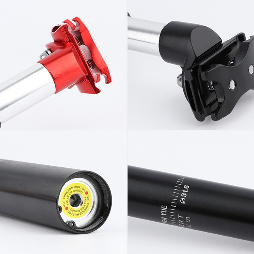 EXA-tija de sillín de suspensión para bicicleta, tubo de choque, amortiguación de presión de aceite, barra de asientos de aleación de aluminio