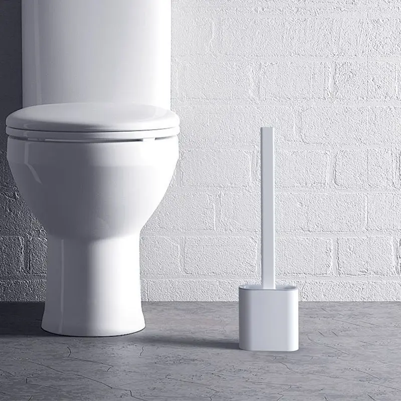 Xiaomi Mijia Toilet Cleaning Brush Flat Head Flexible Soft Bristles Brush With Holder Toilet Brush Silicone Cleaner Toilet
