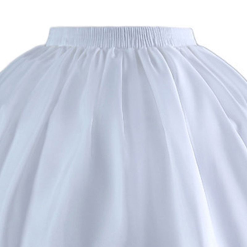 Womens Lolita Cosplay Short Petticoat Ruffles Single Hoop Crinoline Underskirt Elastic Waist Bridal Wedding Skirt Slips