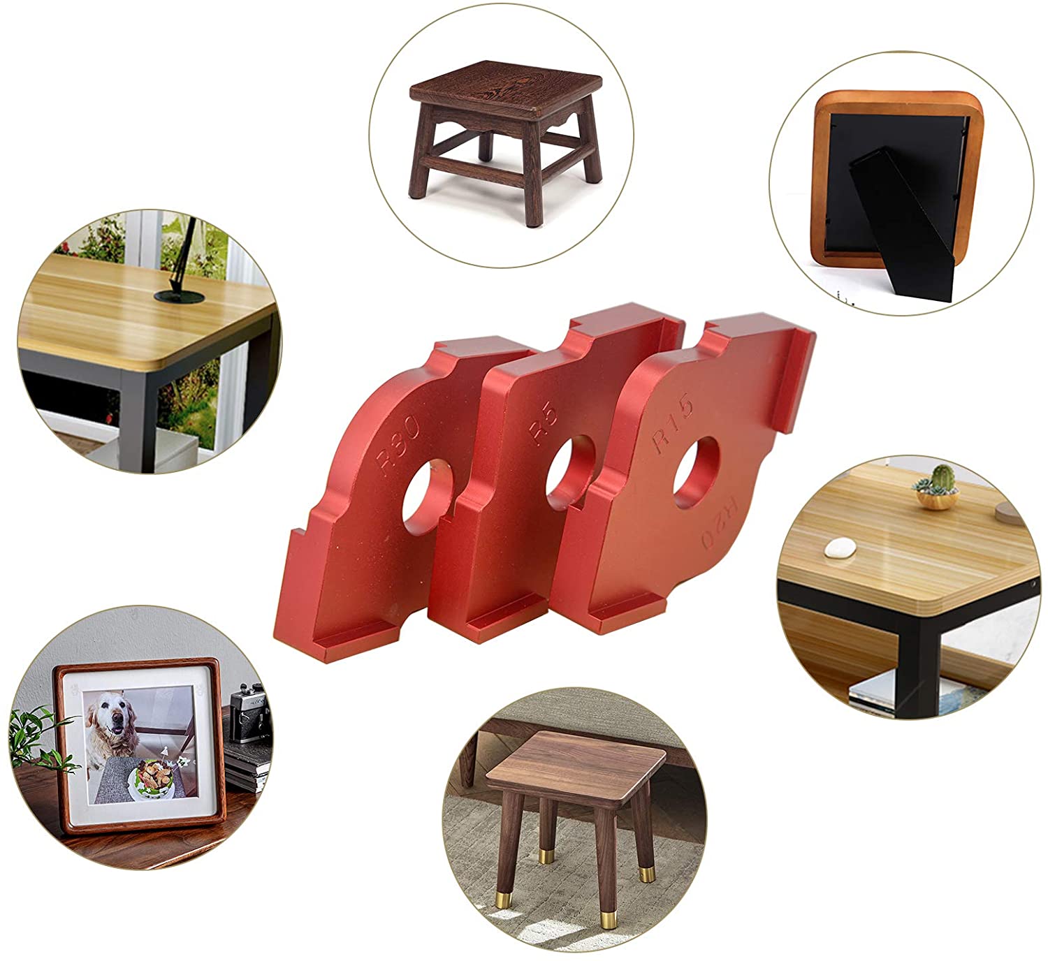 Wood Panel Radius R Plate Quick-Jig Router Table Bit Corner Jig Trimming Machine Engraving Machine Round Corner Template R5-R30