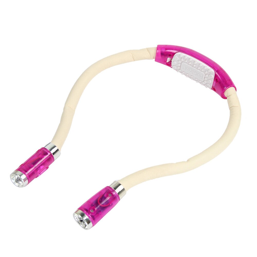 Convenient Flexible Handsfree Led Neck Hug light Book Reading Lamp Novelty Led Night Flash light Camping light: Pink