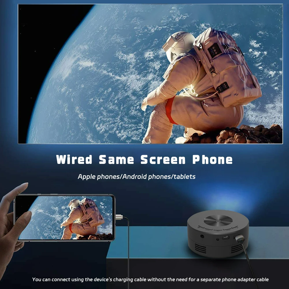YT200 home high-definition projector miniature portable small mobile phone projector wireless