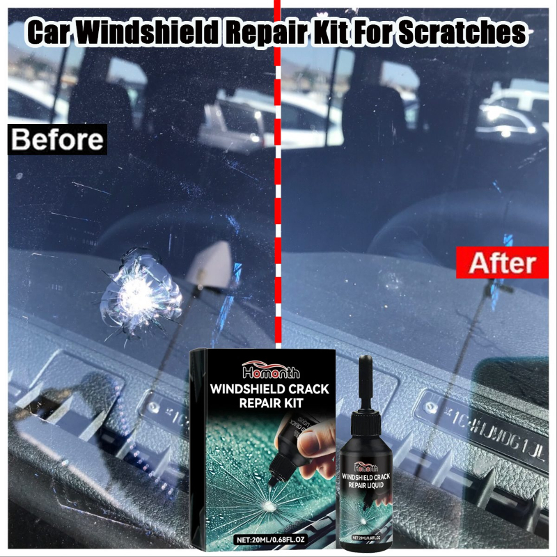 Reparationssæt til bilrude til ridser, revner og skår, reparation af glas, reparationsværktøj til køretøjsruder
