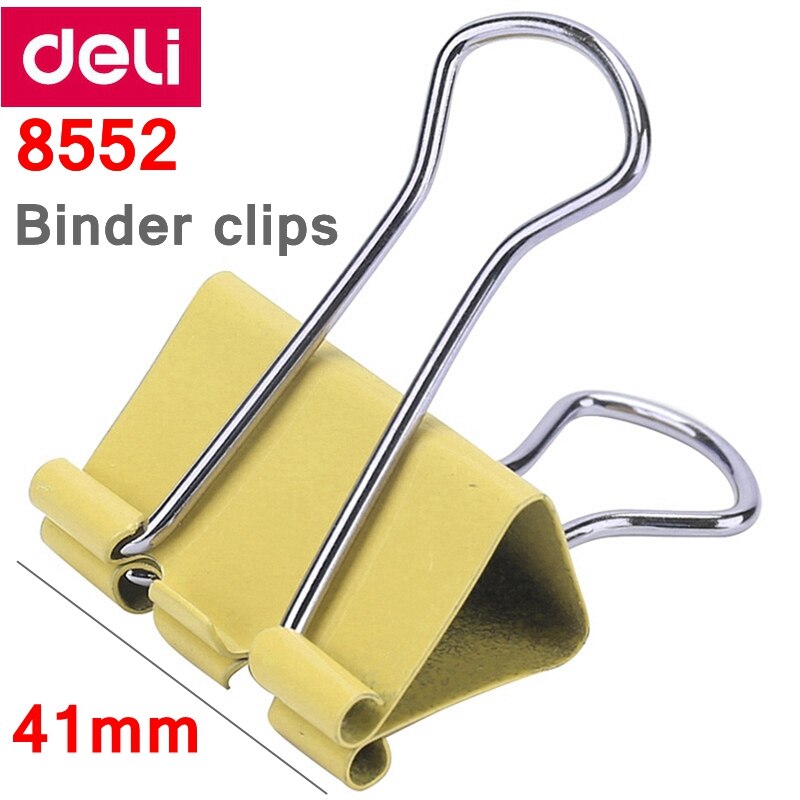 24PCS/BOX Deli 8552 binder clips 1-3/4" (41mm) color clips paper documents clips