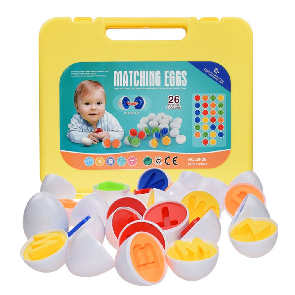 26Pcs Letters Alphabet Matching Eggs Baby Toys Letter Recognition Color Discrimination Exercise: Default Title