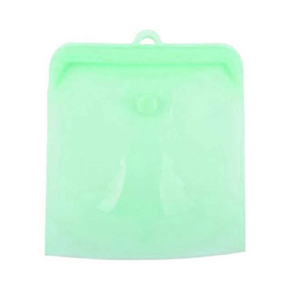 Wiederverwendbare Silikon-Lebensmittelbeutel, 1500 ml, 1000 ml, 500 ml, auslaufsichere Behälter, wiederverwendbare Frischbeutel, Lebensmittelaufbewahrungsbeutel, Gefrierbeutel, Snack: Grün / 100 Stücke