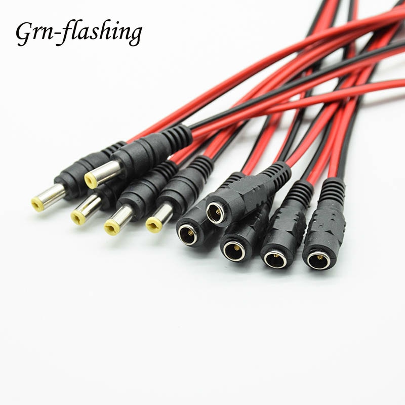 5 stücke 5,5x2,1 DC Power Stecker draht Männlich Weiblich Kabel 24V 12V Adapter Kabel Stecker für TV 5050 3528 LED Band Licht 5.5*2,1mm