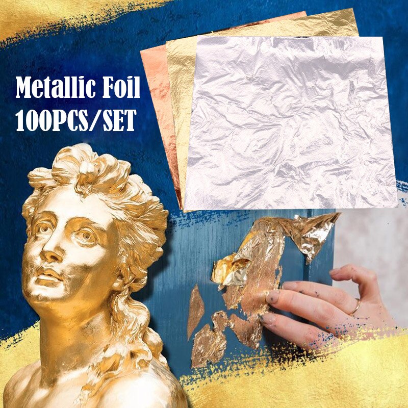 100pcs Decorative foil Metallic Foil Copper Aluminum Decorative Foil for Wall Ceiling Home Decoration @LS