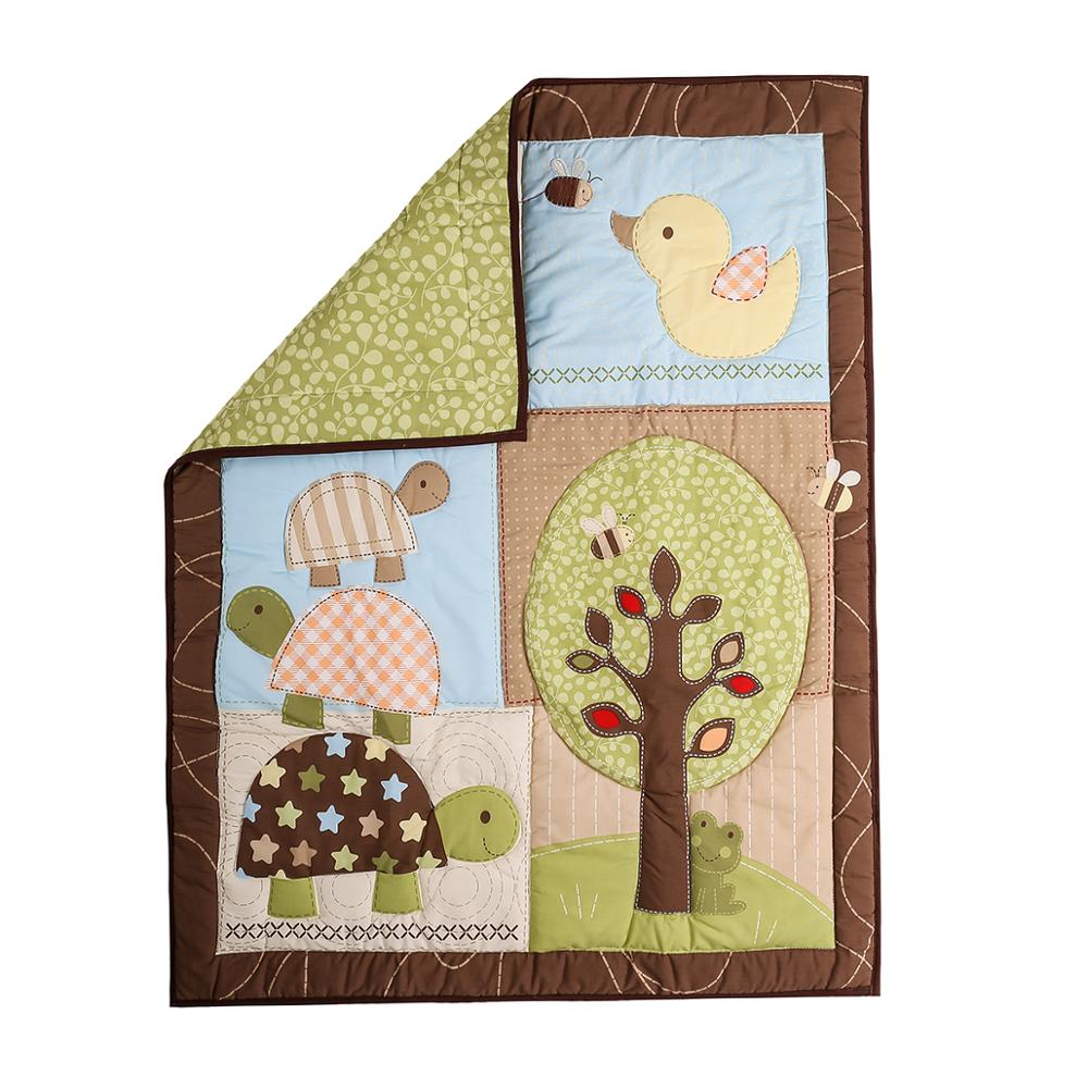 Bomull baby quilt print broderi jungel skog for gutter: 0056