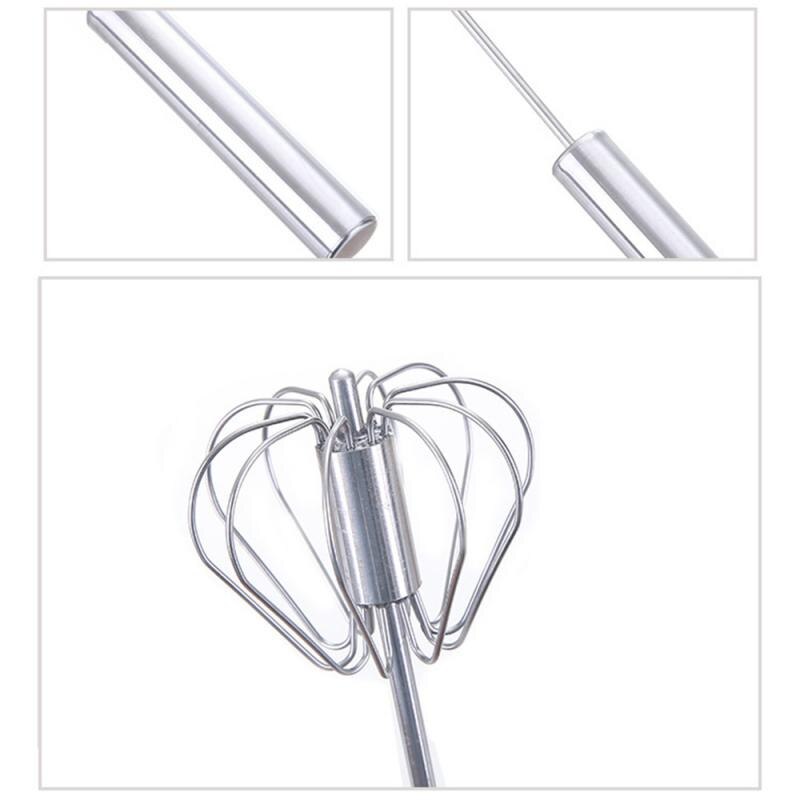 10 Inches Stainless Steel Egg Beater Egg Mixer Hand Rotary Semi-Automatic Egg Beater Kitchen Tool