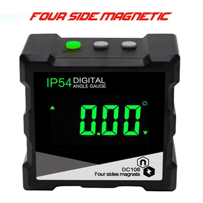 IP54 Angle Finder 4x90 Degrees Measuring Tool 4 Sides Magnetic Protractor LCD Digital Angle Gauge for Woodworking