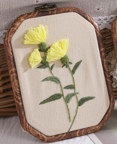 kit di ricamo con motivo a fiori timbrati fai-da-te con kit di ricamo a cerchio per ricamo Vintage ▾ punto croce cucito arte mestiere: no.2