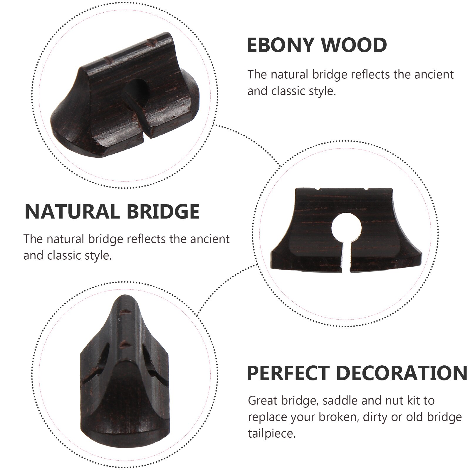 5 pezzi Erhu Bridge in legno accessori Erhu accessori musicali Erhu Bridge
