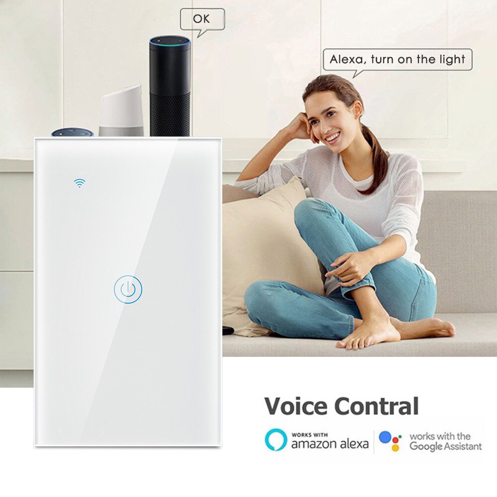 Smart Touch Switch Panel Wall interruptor 1/2/3 Gang wifi light switch US/EU Standard Work with Alexa Google Home