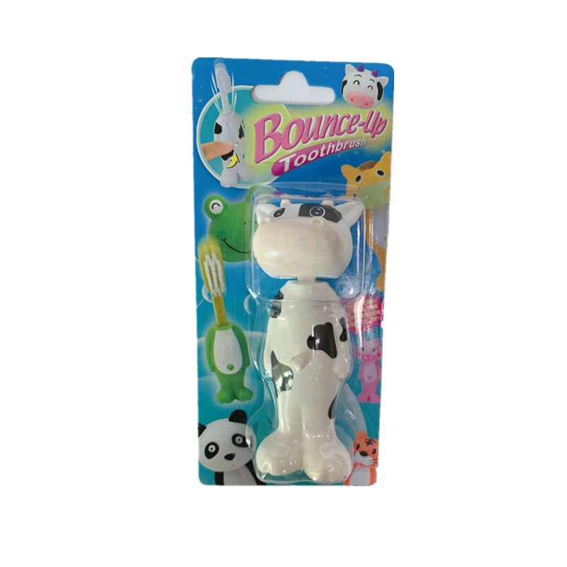 Spazzolini da denti retrattili per bambini spazzolini da denti a setole morbide a forma di animale per bambini spazzolino da denti per igiene orale dentale: 1pezzi mucca B