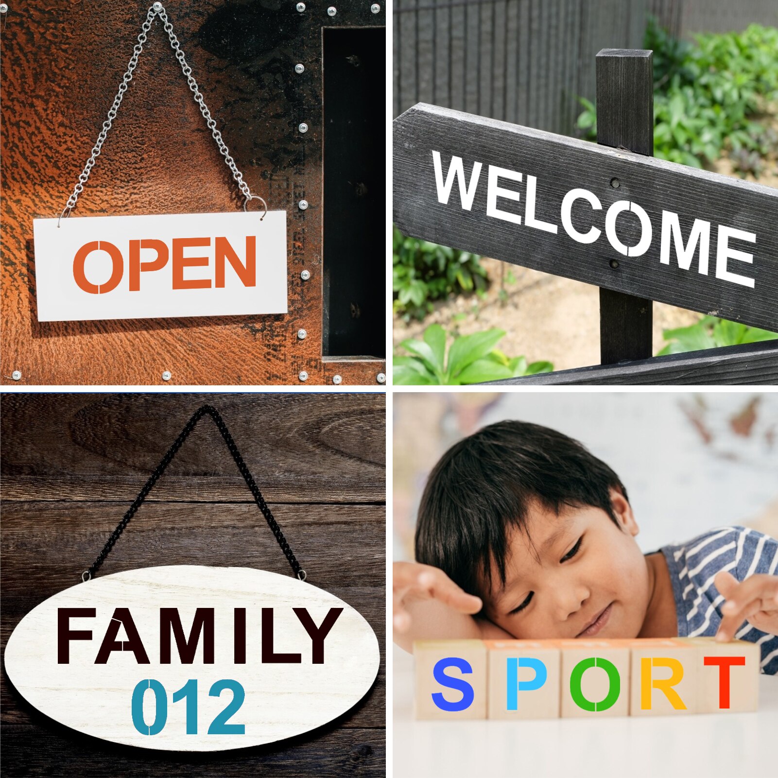 62pcs 5 Inch Letter and Number Stencils Reusable Washable Alphabet Stencils Environment-friendly PET Art Craft Templates